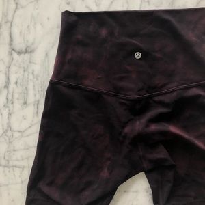 Lululemon Diamond Dye Maroon/Black 6” Biker Short